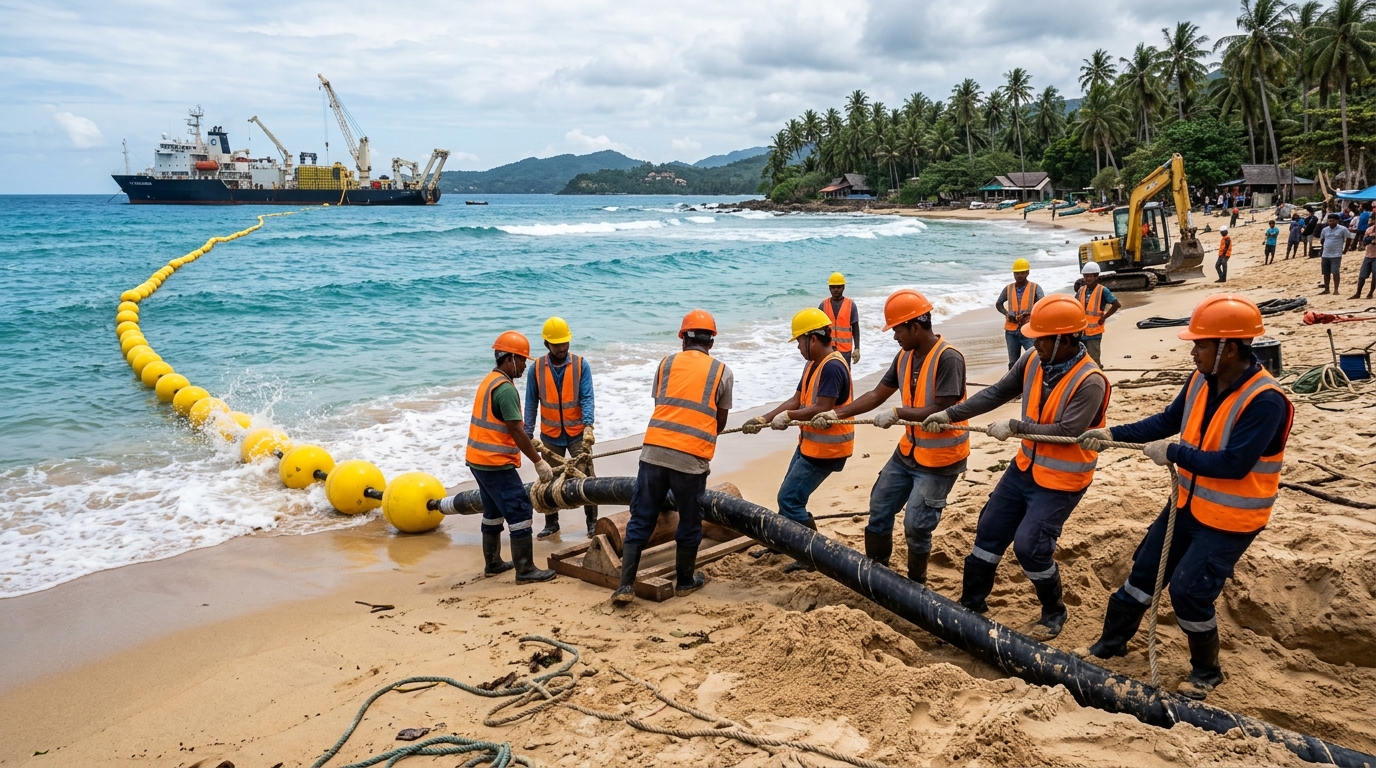 Mengenal Proses Shore End Landing pada Instalasi Kabel Laut